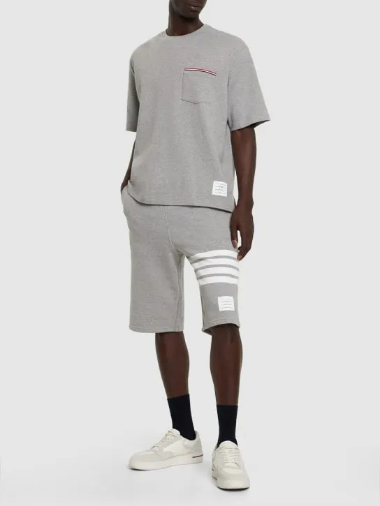 Thom Browne   Cotton jersey t-shirt w/ striped trim 