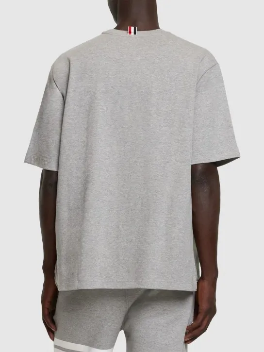 Thom Browne   Cotton jersey t-shirt w/ striped trim 