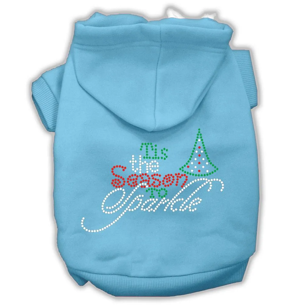 Tis The Season To Sparkle Rhinestone Dog Hoodie Baby Blue Xxl (18)