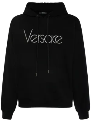 Versace   Cotton jersey logo hoodie 