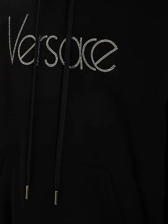 Versace   Cotton jersey logo hoodie 