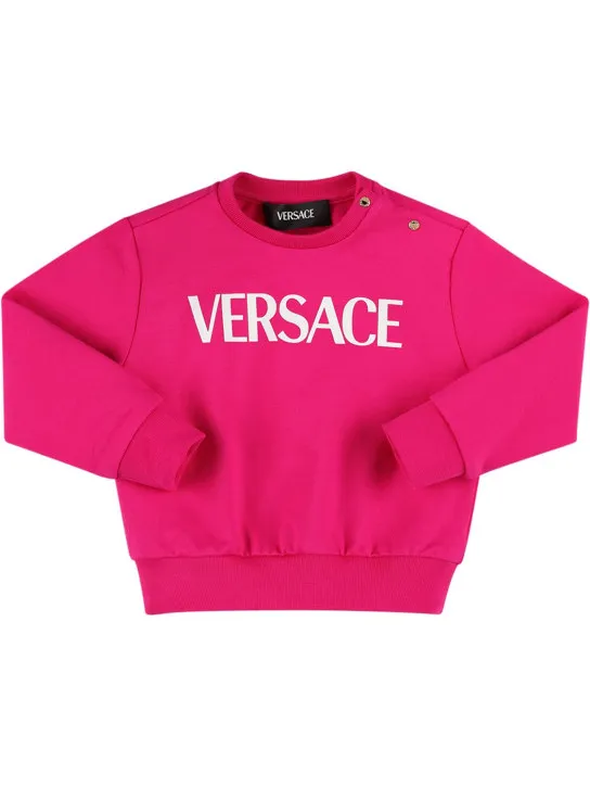 Versace   Printed cotton crewneck sweatshirt 