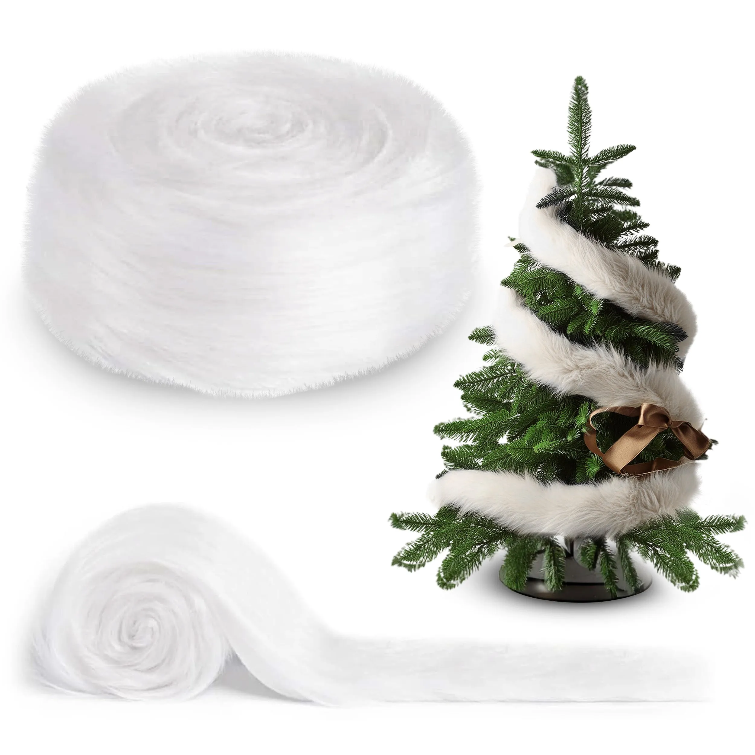 White 3" Wide Faux Fur Ribbon Trim, 3FT - Crafting & Decor Essentials | FabricLA