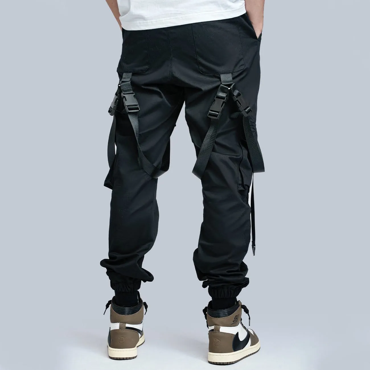 WLS Combat Techwear Ribbons Buckle Cargo Pants