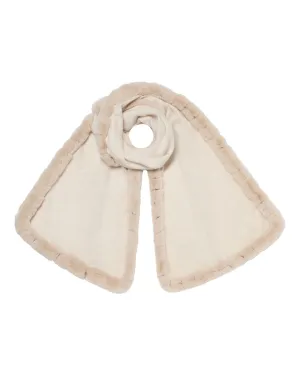 Women's Meribel Woven Fur Trim Scarf Frost White