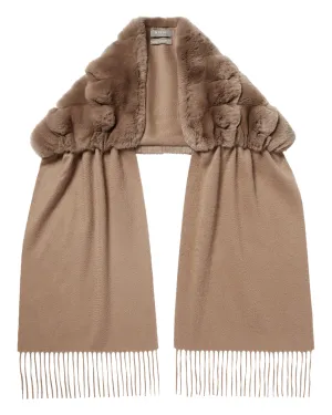 Women's St Moritz Fur Neck Scarf Dark Tan Brown