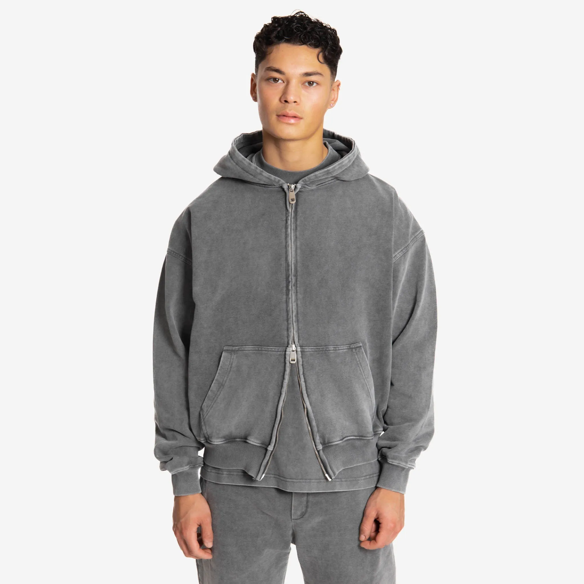 Zip Hoodie - Vintage Grey